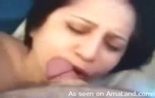 Mexican housewife sucks cock until she gets cum