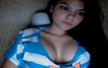 Sexy Latina masturbating on webcam