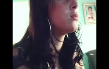 Latina solo on webcam